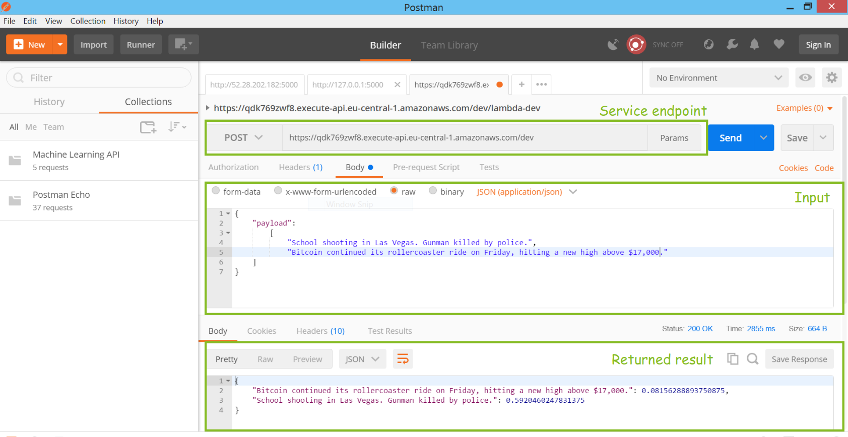 postman web service client